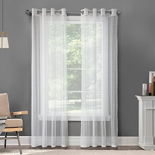 LOFT LIVING ELSA Vorhang mit Ösen, modern, 132 x 213 cm, Weiß