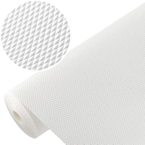 GTV - Schubladenmatte rutschfeste | Antirutschmatte für Schubladen I Schubladen Matte für Kühlschran Regale I Zuschneidbar Küchenschrankmatte Einlegematte Rutschhemmende I Weiß - 48 cm x 500 cm