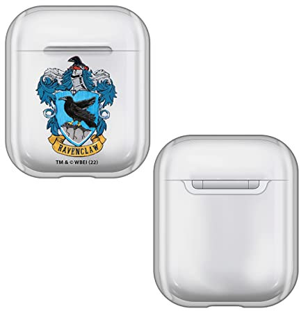 Head Case Designs Offizielle Harry Potter Ravenclaw Wappen Und Schilde Durchsichtig Harte Kristall Handyhülle Hülle Huelle kompatibel mit Apple AirPods 1 1st Gen / 2 2nd Gen Charging Case