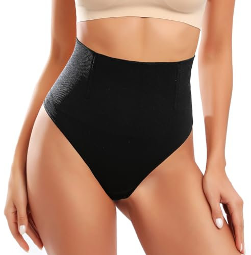 Tuopuda Bauchweg String Damen Miederhose Shapewear Frauen Bauch Weg Shape Nahtlos Mieder-Slip Stark Formend mit Bauchdeckenstraffun, Schwarz, XL