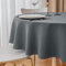 Yeahshion Schmutzabweisende Runde Tischdecke Dunkelgrau Φ120cm, wasserdichte Tischdecke aus Polyester mit Gewelltem Rand für Tisch, Essen, Restaurant