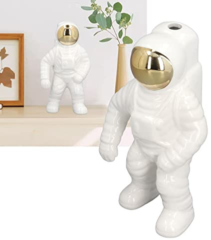 BEIJIALY Keramik Space Man Astronaut Figur Statue Moderne Space Man Vase Skulptur Heimdekoration, Figur Astronaut Dekor Statue Spaceman Skulptur Tischdekoration