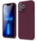 oakxco for iPhone 13 Pro Max Phone Case Liquid Silicone, Cute Thin Slim Soft Rubber TPU Plain Smooth Gel Cover for Women Girl Aesthetic, Matte Solid Protective & Shockproof Bumper, Burgundy Plum Wine