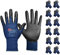 QEARSAFETY 12 Prs General Purpose Work Safety Gloves, Seamless Liner Palm Abrasion and Breathable Nitrile Rubber Coated, Grip, Touch Screen, Dark Blue,Size 10/XL