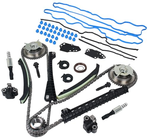 KUSATEC 3R2Z-6A257-DA Engine Timing Chain Kit w/Chain Tensioner Guide Rail Sprocket fit for 2004-2014 Ford Expedition F-150 F-250 F-350 Super Duty, Lincoln Mark LT Navigator,5.4L TK-FD019-1-S869