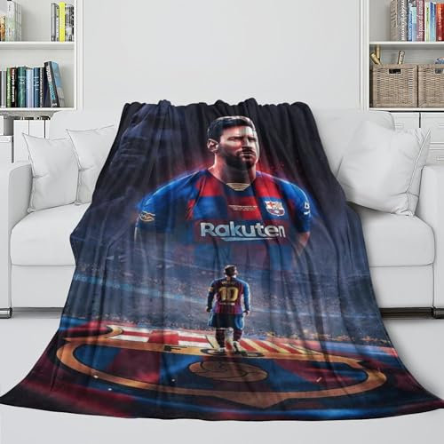 Messi Warme Kuschelige Decke - Fußball Flauschige Decken Für Kinder Jugendliche Erwachsene - Sofa Bett Stuhl Krippe - Weihnachten Geburtstag Hochzeit Geschenk Idee(150x200cm)