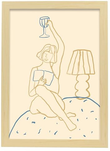Nacnic Machen Sie eine Pause Blatt. In Postergalerie Poster. Ästhetische dekorative Gemälde für Ihr Wohnzimmer, Schlafzimmer, Zuhause Größen A3 mit Lichtholzrahmen