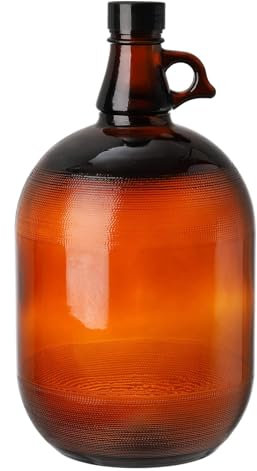ANZAGA Botellas de Vidrio ámbar con Tapas herméticas - Botella Kombucha,1gallon/4 Liter
