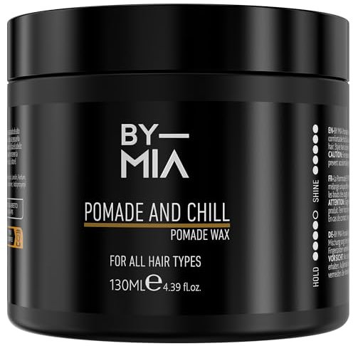 BY MIA Pomade Und Chill Wax 130 ml | Haarpomade Wachs | Hochglänzendes Finish | Flexibler Halt | Haarwachs Pomade für Männer & Frauen
