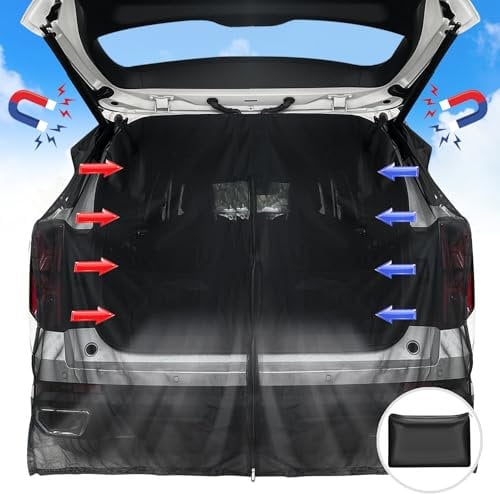 TZEKING Cortinas de Protección Solar Magnéticas,Automóviles Mosquitera para Furgoneta,Mosquitera para Puerta,Magnéticas Mosquitera para portón,para Techo de Caravana,Furgoneta,Camping(170 * 150cm)