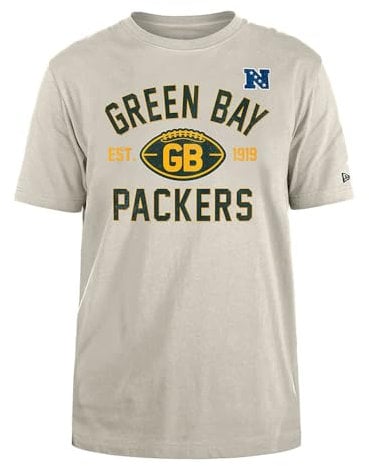 GREEN BAY PACKERS New Era Cap NFL Regular T-Shirt Distressed Screenprint Team Graphic Stone Unisex