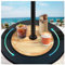 SARANICE Lazy Susan Regenschirm-Tischtablett für Regenschirm, Tisch, Outdoor, Lazy Susan mit Schirmloch, 360 Grad drehbar, 33 cm Holz