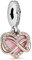 Wedanor Charme Sparkling Infinity Herz Anhänger Charme Charms Anhänger 925 Sterling Silber Charm Pendant für Europäische Armbänder und Halsketten