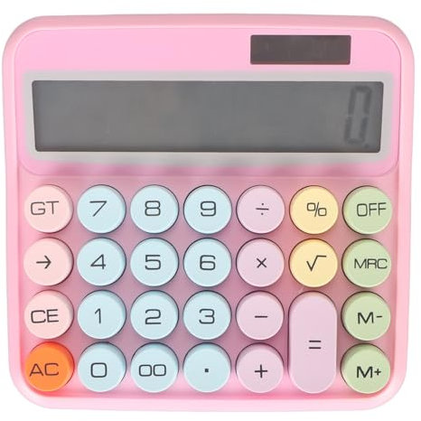 12 Digit Large LCD Display Colorful Candy Calculator Mechanical Keyboard Calculator Electronic Desktop Calculator for Home School Office Business ()