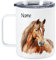 GRAZDesign Personalisierte Tasse Pferd mit Namen, Wanderbecher Edelstahl Becher 400ml