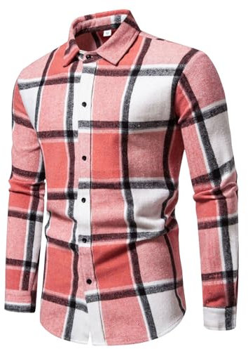 CXKOLD Giacca Camicia Uomo Maglietta Uomo Elegante Camicia Lino Uomo Manica Lunga Tool t Shirt XL t Shirt Cotone Elasticizzato Uomo Maglietta Vintage Uomo Camicia Bianca Lino Uomo Maglione Fucsia