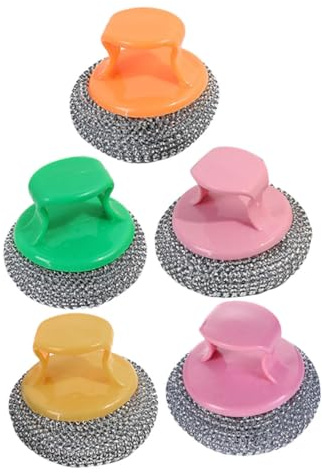 Ciieeo 5pcs Steel Ball Brush Kitchen Cleaning Brush Portable Multifunctional for Kitchen Cleaning Random