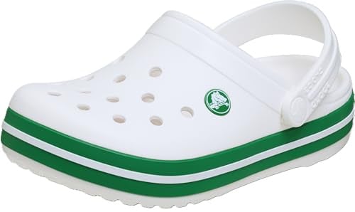 Crocs Crocband Clog K, Zuecos Unisex niños, Hiedra Blanca Y Verde, 38/39 EU
