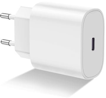 Presa USB C, 20W USBC Caricatore per iPhone 16/16 Pro/16 Pro Max/15 Pro/15 Pro Max/15 Plus/14/13/12/11/XS Max, Caricabatterie Rapido Type C Carica Alimentatore Spain Ricarica Adattatore Muro