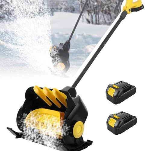 moupeaktain Elektrische Akku-Schneeschaufel, Schneefräse Mit 2×21V Akku, 41cm Schneefräse Mit Verstellbarem Frontgriff, 32 Fuß Wurfweite Für Terrassendeck