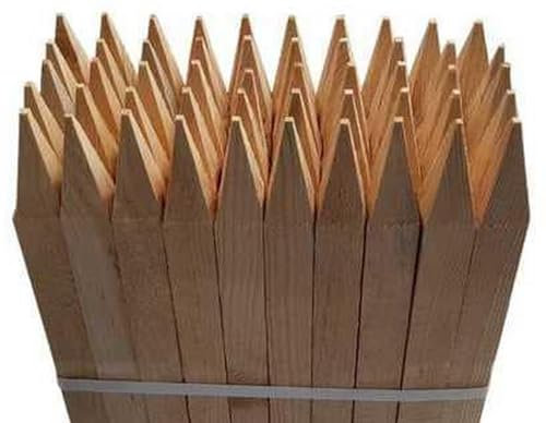 FERRETELIX® Lot de 50 piquets en bois 50 cm de long 3 x 3 cm
