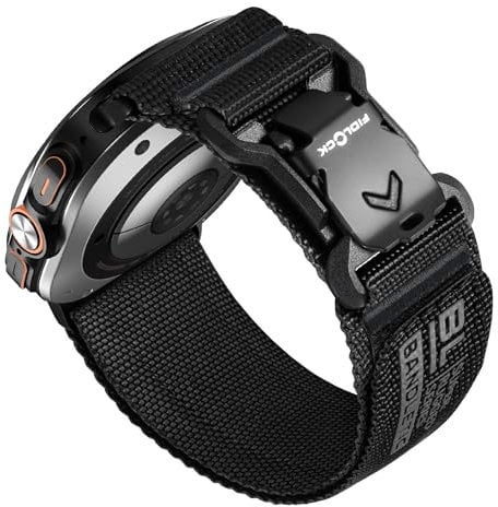 Bandletic Compatible with Samsung Galaxy Watch Ultra 47mm Strap with Magnetic Fidlock V-Buckle, Nylon Soft Breathable Sport Adjustable Replacement bands for Galaxy Watch Ultra for Men Women, Black