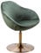 Loungesessel SIRAN Samt Grün/Gold 70x79x70 cm Design Drehstuhl | Clubsessel Polsterstuhl mit Armlehne | Drehsessel Cocktailsessel Lounge | Barsessel Besucherstuhl |
