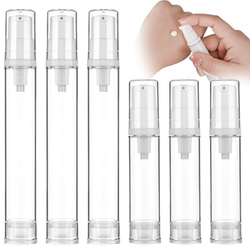 Airless Pumpspender Leer,Nachfüllbare Airless Pumpspender Creme pumpspender Creme Pumpflasche Behälter Für Lotion,Foundation,Kosmetik,Reisebehälter für Flüssigkeiten(15ml+10ml)