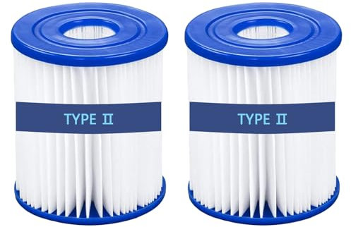 NUHFUFA Lot de 2 cartouches de filtre de piscine de type Ⅱ, cartouche de filtre compatible avec 58094 530 à 800 gallons Pompe de filtration pour piscines hors sol