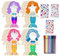 12 Stück Kindergeburtstag Basteln, Holzspiegel zum Bemalen mit 12 Malstifte und 3 Strass Aufkleber für DIY Kinder Malen Smooth Edged Creative Painted Mirrors für Mädchen Bastelset Party-Mitgebsel