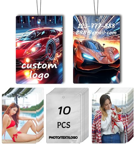 10-100pcs Duftbaum Auto Personalisiert - duftbaum Auto mit eigenem Bild/Foto/Text/Logo, Personalisierte Foto-Lufterfrischer, ideal für Familie und Geschenke (Rechteck)