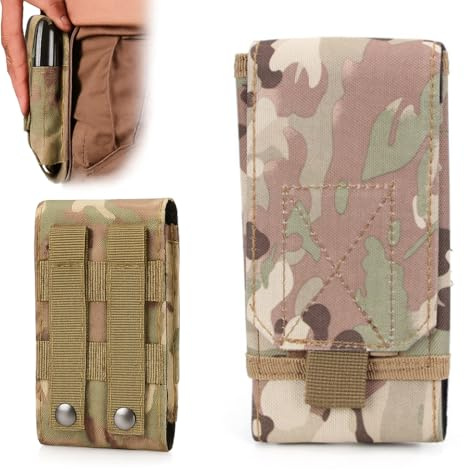 COYUN Handy Gürteltasche,Universal Gürtel Tasche Holster,Outdoor Handytasche Hülle,Black Army Camo Molle Tasche für Handy Gürteltasche Holster Cover Case Größe L,Geschenke für Männe,Tarnfarbe