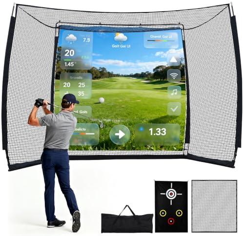GYMMALL Golf Practice Net, 10x8x5.5 ft,Indoor Outdoor Use | Impact/tear-proof,for home/garage/backyard
