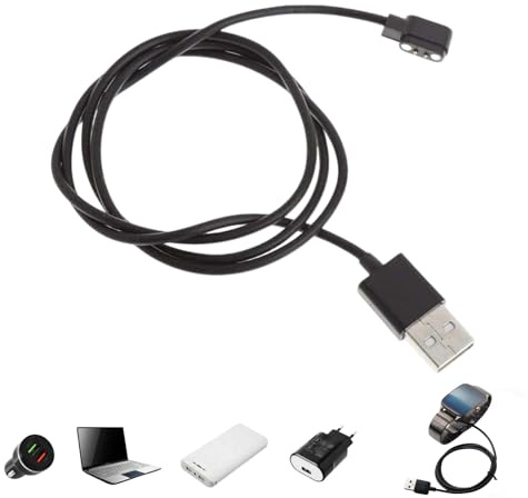 Universal Magnetic Charging Cable for Smartwatches - 2 Pin 2.84mm USB Charger Cord, Portable Magnetic Watch Charger Compatible with Multiple Bracelets & Fitness