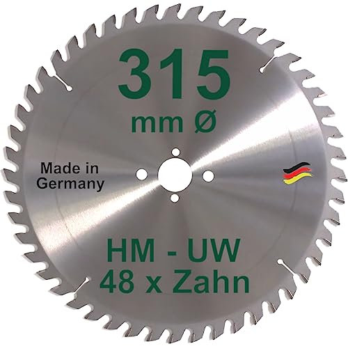 HM Sägeblatt 315 x 30 mm Zähne 48 UW Kreissägeblatt Hartmetall 315mm Ersatzsägeblatt für Avola/Atika/Elektra/Felder/Haffner/Mafell/Metabo/Scheppach/Ulmia