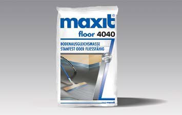 maxit floor 4040 Bodenausgleichsmasse schnell | 25kg | Ausgleichsmasse in Innen-/ Außenbereich verarbeitbar in Schichtdicken von 1-50 mm | schnell begeh- und belegbar