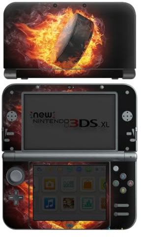 DeinDesign Skin kompatibel mit Nintendo New 3DS XL Folie Sticker Eishockey Feuer