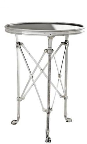Casa Padrino Luxus Art Deco Designer Beistelltisch Antik Silber mit schwarzem Glas 42 x H. 55 cm - Luxus Qualität