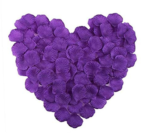 RuiChy 1000 pcs Soie Artificielle Pétales De Rose pour Mariage Pétales Violets pour La Maison Nuit Romantique Fête D'anniversaire Saint Valentin Décoration