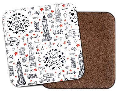 Sous-verre de voyage USA – America Explore New York NY Doodles America Mum Gift #15382