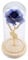 Rose Verre de Lumière Rose Eternelle avec Dôme en Verre Fleur Artificielle avec Lumière LED Base en Bois Rose Eternelle sous Cloche Belle Décoration pour Fête des Mères Mariage Saint Valentin(Bleu)