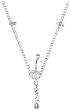 Happyyami Taille Kette Strass Körper Kette Bauchnabel Ringe Nabel Piercing Schmuck KöRperkette Mit Strass Design Umweltfreundlicher Trendiger für Dame Frauen