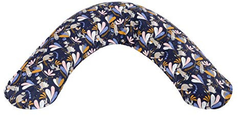 Béaba, Big Flopsy, Coussin d'allaitement/Grossesse, Oreiller de Grossesse/Maternité, Convient pour Dormir/Allaiter, Soutien, Détente et Confort Optimal, Fleur de Coton, Bleu