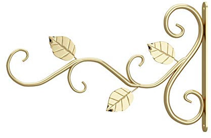 Staffa per Piante Sospese Appendi Vasi da Parete in Ferro Battuto Ganci per Piante Sospese Appendi Lanterna Campane a Vento Porta Piante Sospeso per Balcone Giardino Decorazioni (Oro)