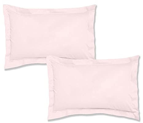 Bianca 200 Thread Count Cotton Percale Oxford Pillowcase Pair Blush