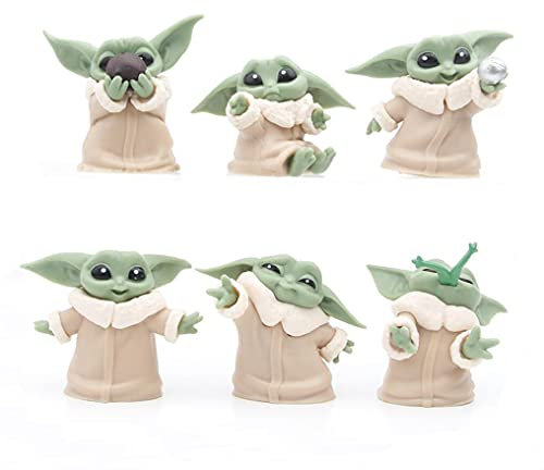ZKTSRY 6er-Pack Baby-Yoda-Geschenke, 5,6 cm Puppe, Spielzeug für Kinder, Actionfigur, Kinder-Yoda-Spielzeug, geeignet für Filmfans jeden Alters