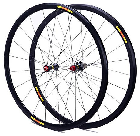 QHY Felgen Rad 700C Rennrad Laufradsatz 28 Schnelle Veröffentlichung Aluminiumlegierung Doppelwandiger Rand V-Brake 8-11 Geschwindigkeit Kartenschwungrad Schwarz Ultraleicht 1560g