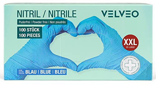 100 Stück Nitril Untersuchungshandschuhe in Spender-Box Größe wählbar: XS, S, M, L, XL, XXL Einweghandschuhe Einmalhandschuhe Größe XXL