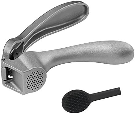 Knoblauchpresse, Knoblauchzerkleinerer, leicht zu drückender ergonomischer Griff, professionelle Ingwerpresse und Knoblauchpresse mit praktischer Reinigungsbürste, spülmaschinenfest