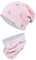 TupTam Unisex Kinder Beanie Mütze Schlauchschal Set, Farbe: Herzen Glitzer Grau/Pudderrosa Grau Meliert, Größe: 50-52